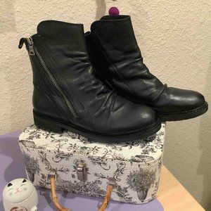 Sofft Moto Boots with Silver Zipper Detail